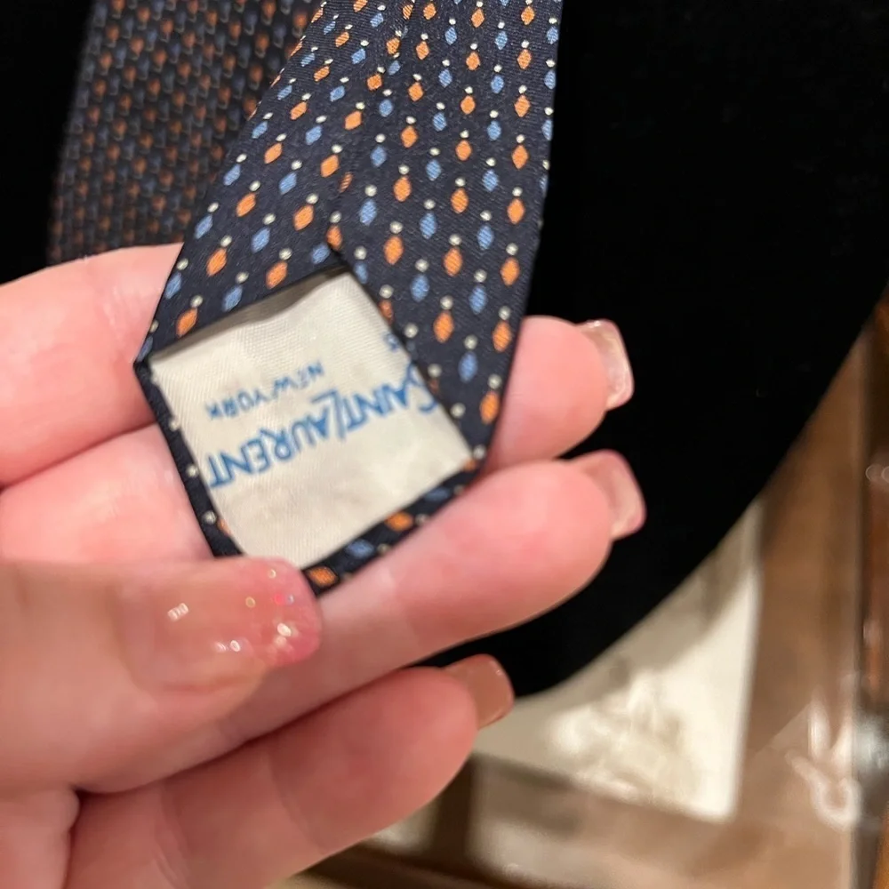Yves Saint Laurent Blue Silk Tie